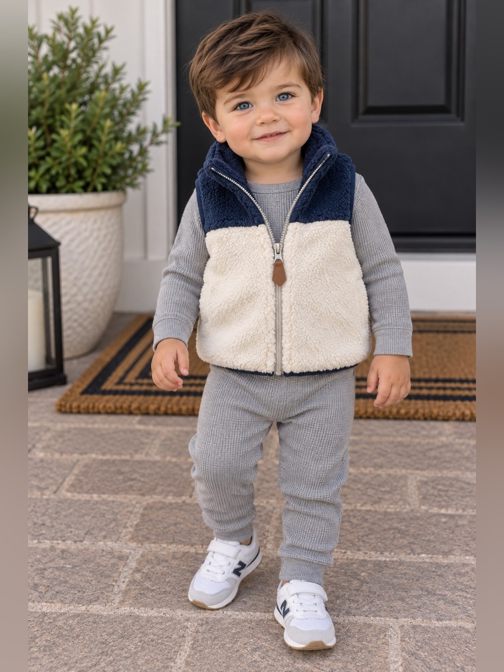 Carter’s Boys 18 Months Long Sleeve Bodysuit Pants And Vest 3 Piece Set NWT